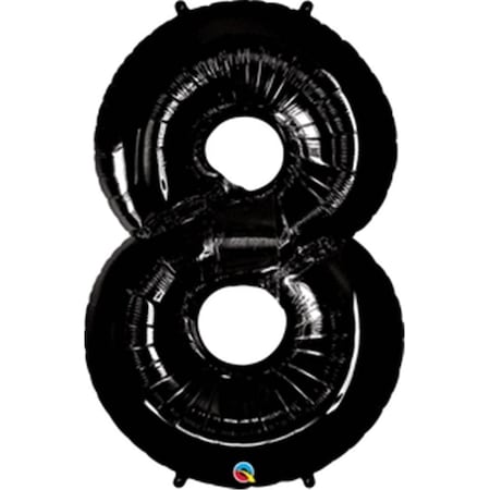 42 In. Number 8 Black Shape Air Fill Foil Balloon